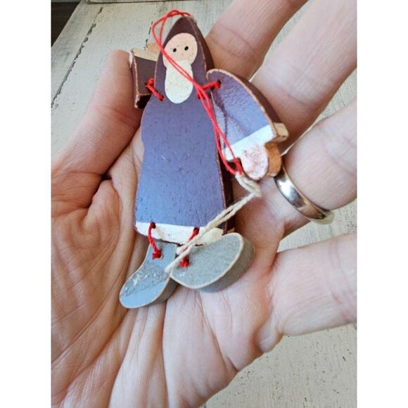 jointed wooden unique santa ornament tree xmas - Picture 3 of 5